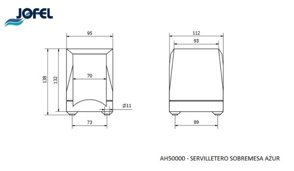 Dispenser din ABS de servetele pentru cafea Jofel