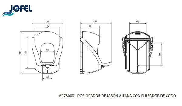 Dozator de dezinfectant, actionabil cu cotul 900 ml