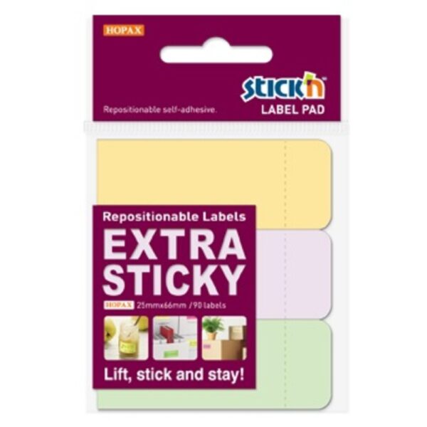 Etichete autoadezive 25 x 65 mm, 3 x 30 etichete/set Stick”n Extra – pastel asortate