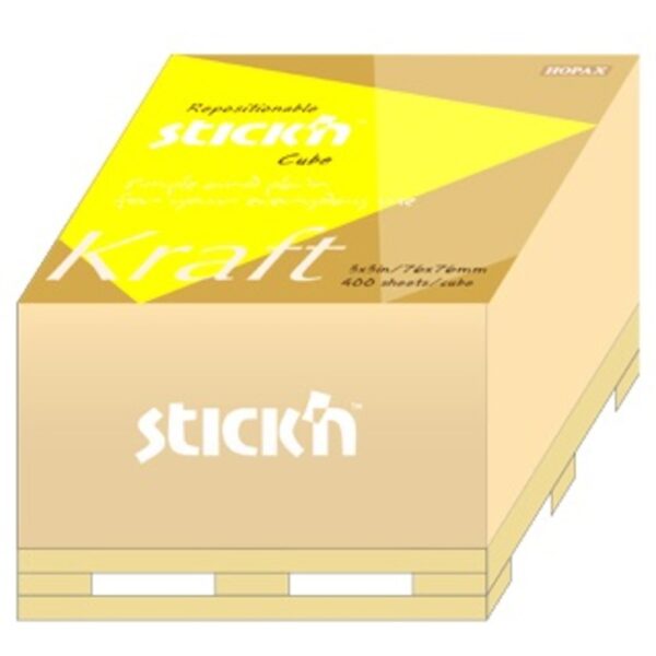 Cub notes autoadeziv 76 x 76 mm, 400 file, Stick”n – kraft