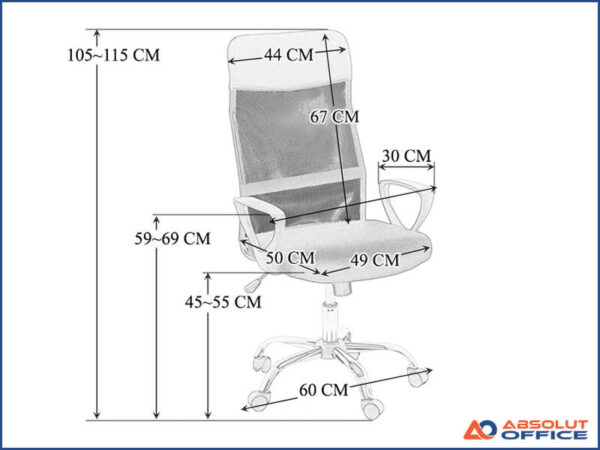 Scaun birou egonomic OFF 907M reglabil, negru