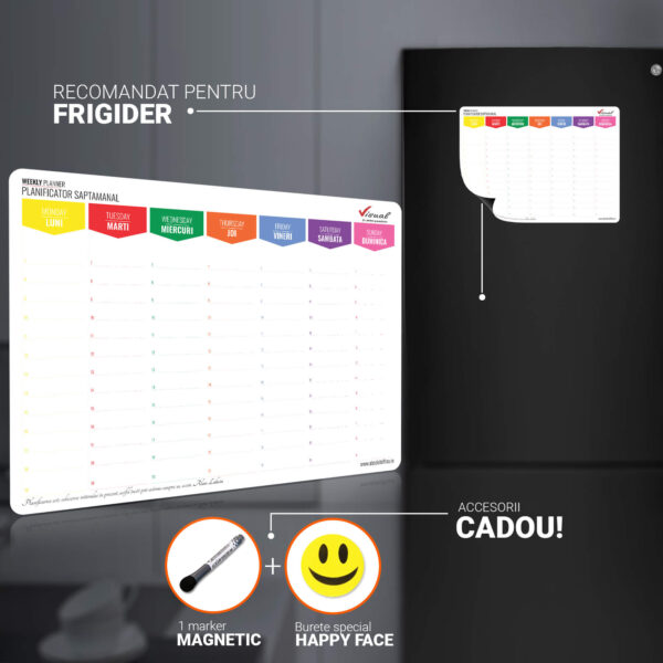 Orar magnetic saptamanal 21×30 cm – Visual