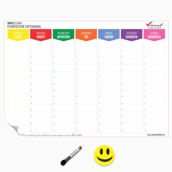 Orar magnetic saptamanal 21×30 cm – Visual