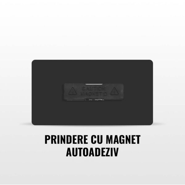 Ecuson ABS cu fereastra, gravare gratuita, prindere cu magnet