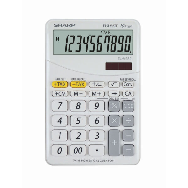 Calculator de birou, 10 digits, 149 x  100 x 27 mm, dual power, SHARP EL-M332BBL