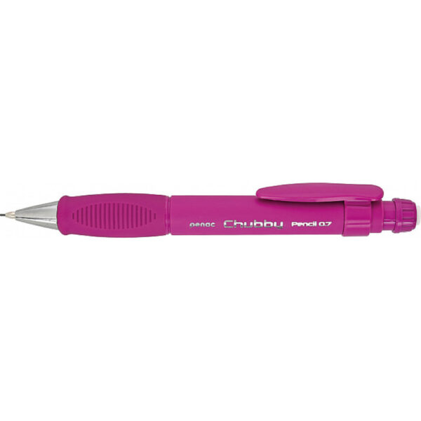 Creion mecanic PENAC Chubby, rubber grip, 0.7mm, con si varf metalic, radiera retractabila